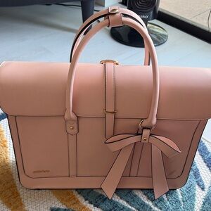 Chic Pink Laptop Bag with Bow by [Brand]